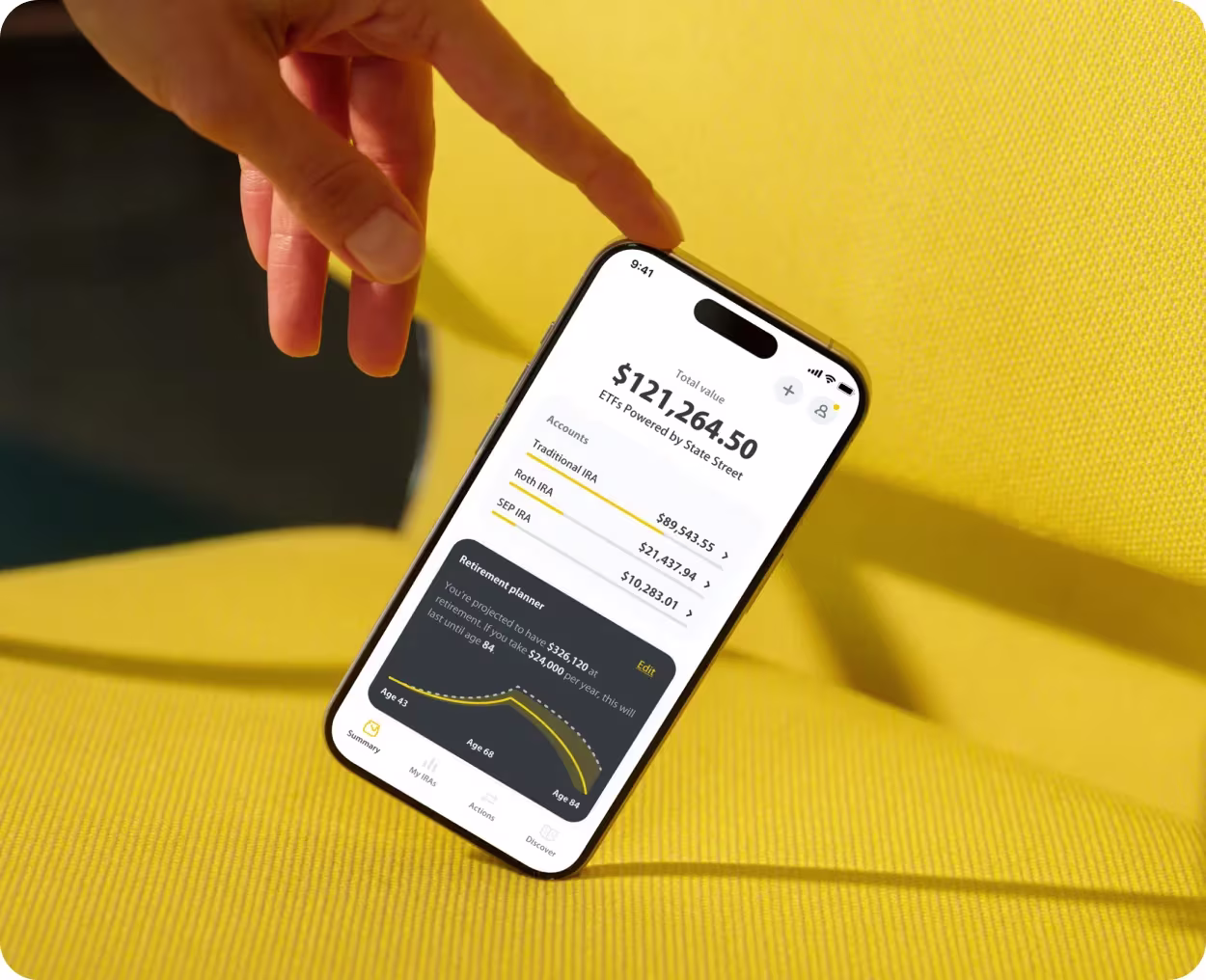 product shot of pensionbee app