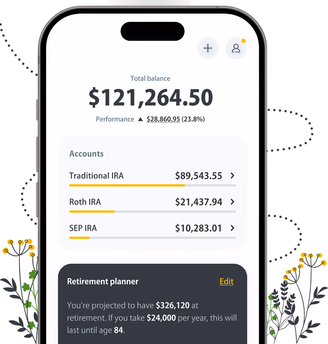 product shot showing account balance