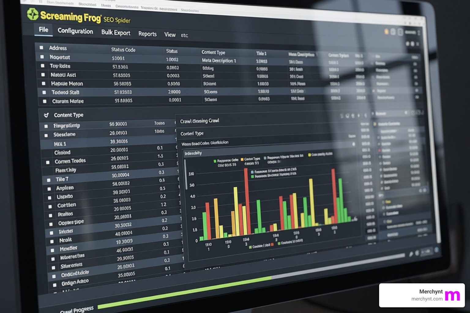 Screaming Frog SEO Spider interface - seo monitoring tools
