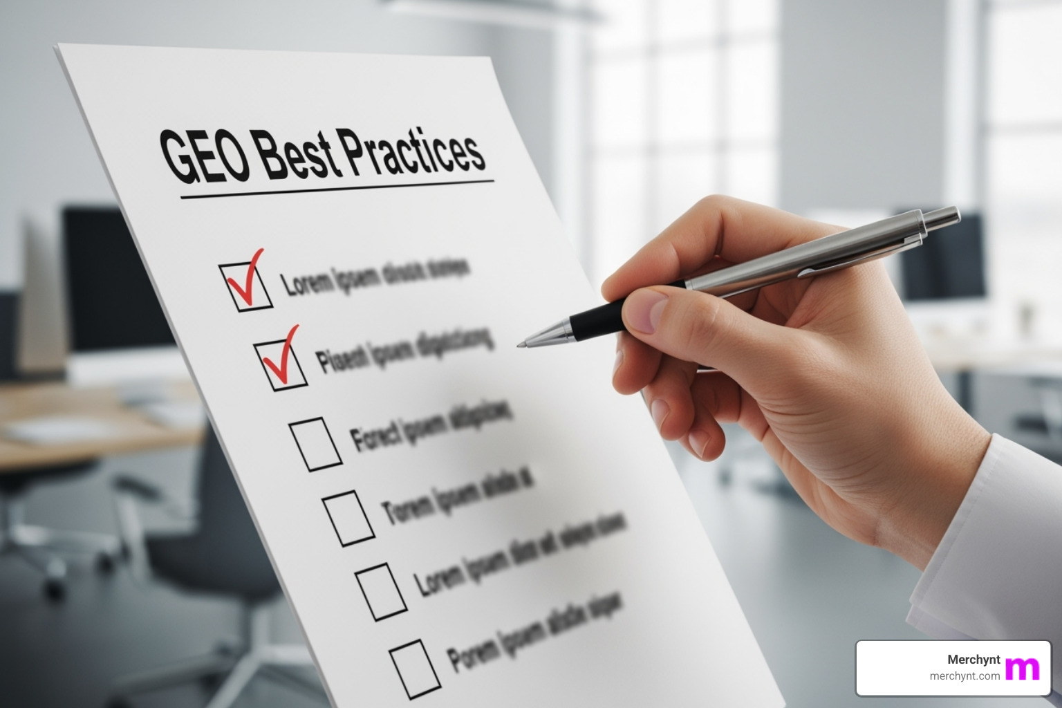 A checklist for GEO best practices - geo content optimization software