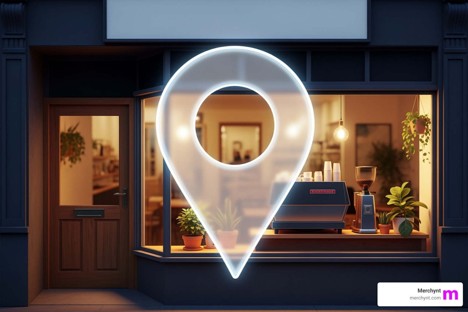 A local storefront with a Google Maps pin overlay, symbolizing local AI SEO - ai seo A local storefront with a Google Maps pin overlay, symbolizing local AI SEO - ai seo