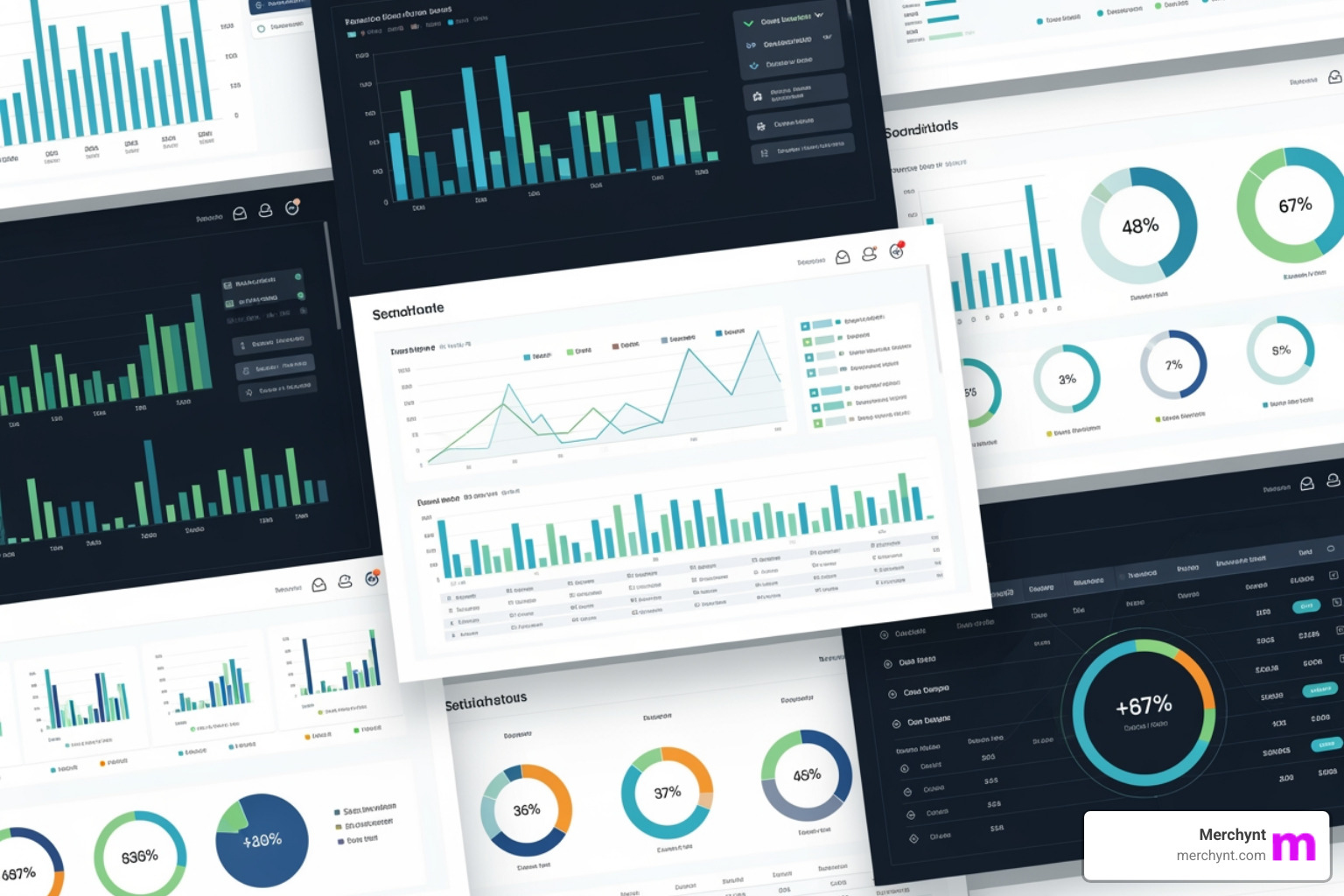 A collage of different SEO tool interfaces, showing various dashboards and reports - seo optimizer