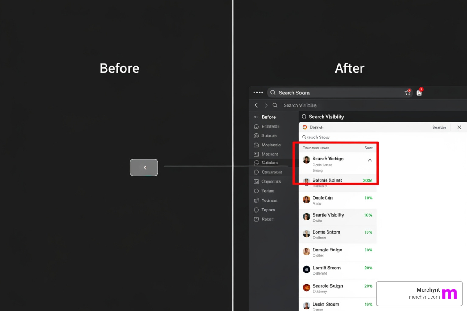 before and after graphic showing improved visibility in an AI Overview - ai search readiness audit