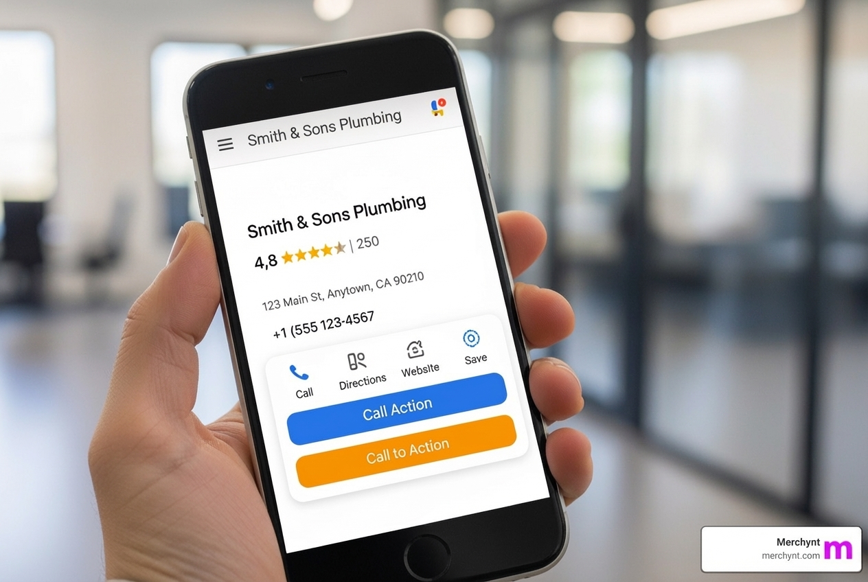 Optimized Google Business Profile on a smartphone - Local SEO for small business