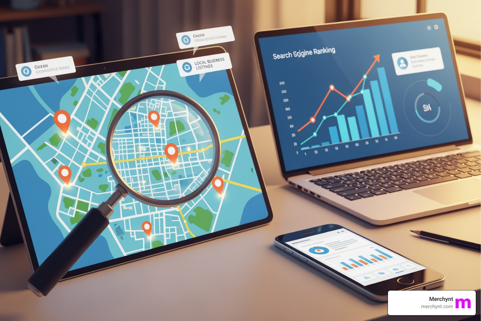 person looking at an audit report on a laptop - free local seo audit tool