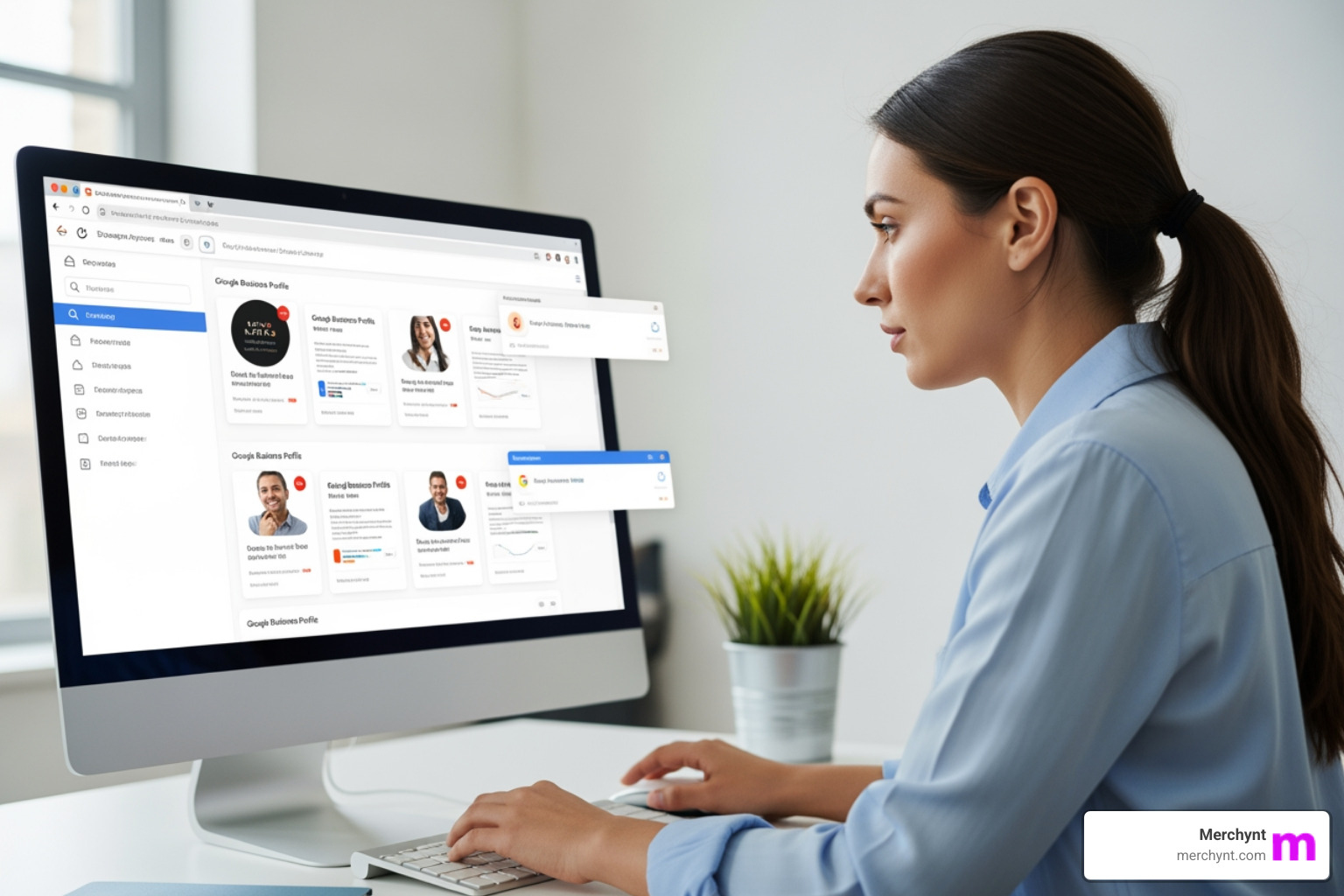 marketing agency professional using a dashboard to manage multiple GBPs - GBP optimization service marketing agency professional using a dashboard to manage multiple GBPs - GBP optimization service