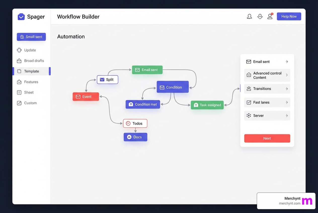 image of a visual workflow builder interface - Automated marketing tools