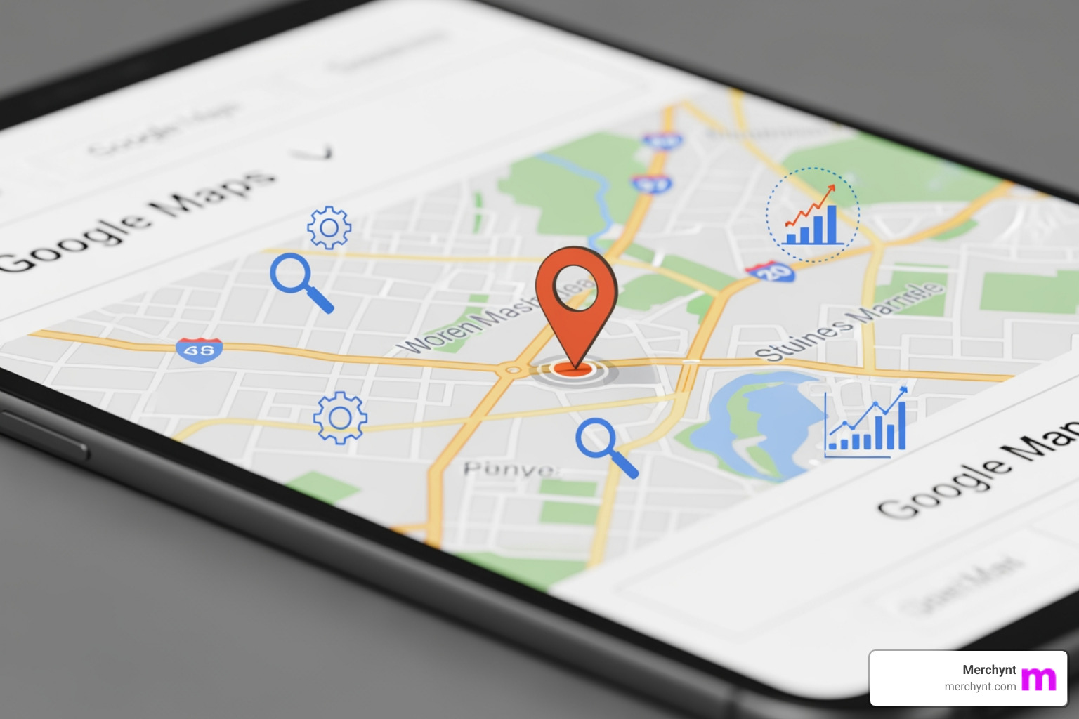 The Google Maps interface showing local business pins and search results - google maps local SEO