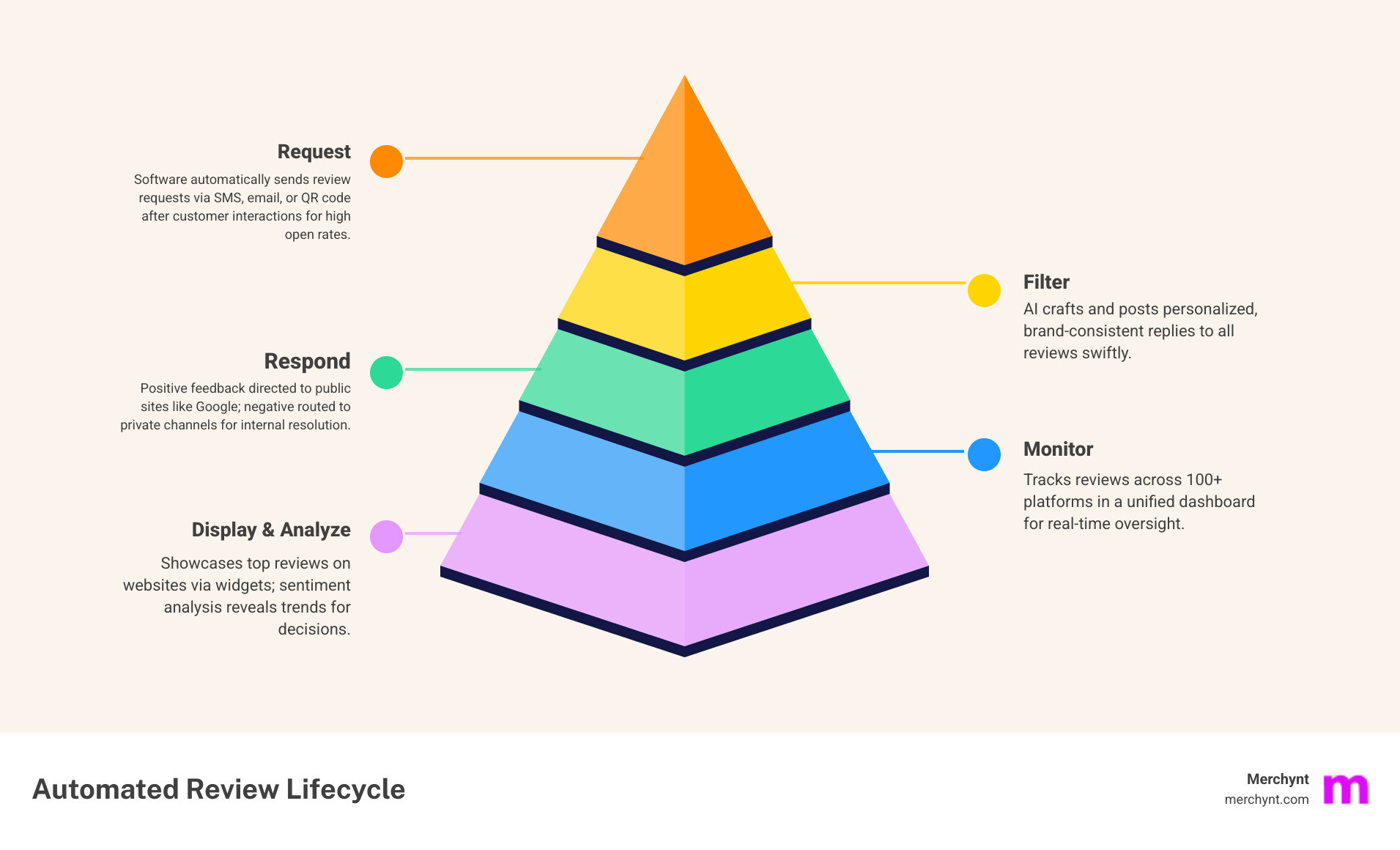 automated review lifecycle from request to SEO boost infographic - automated reputation management infographic