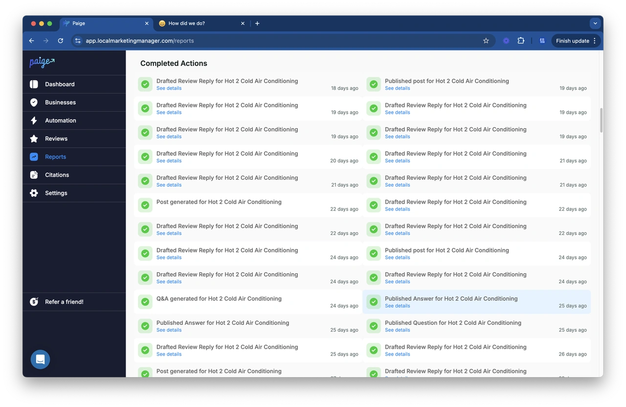 AI review response workflow dashboard