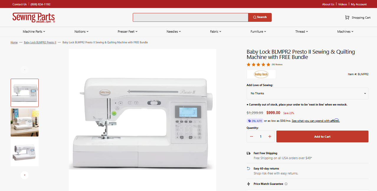 SEO vs PPC - Sewing Parts Online