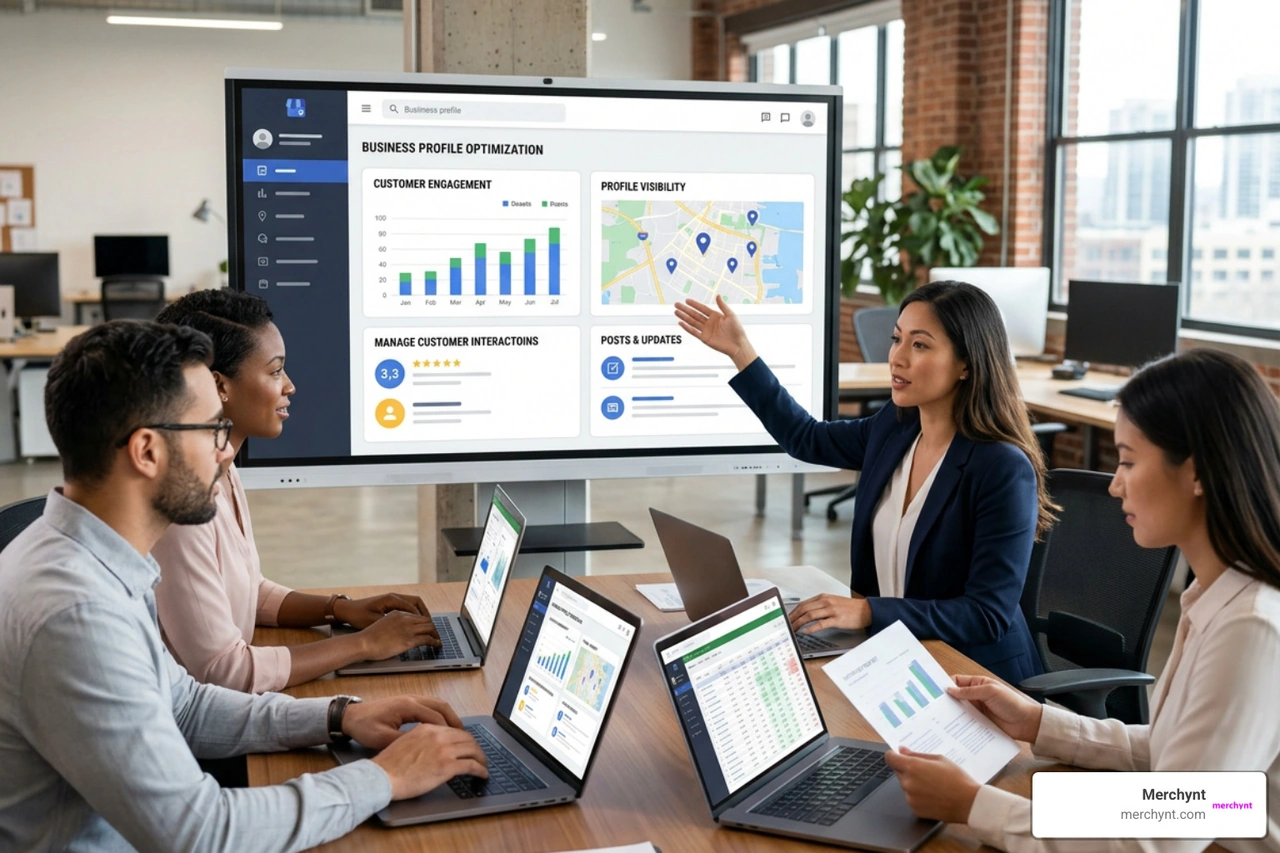 Google Business Profile services management dashboard on desktop and mobile Google Business Profile services management dashboard on desktop and mobile