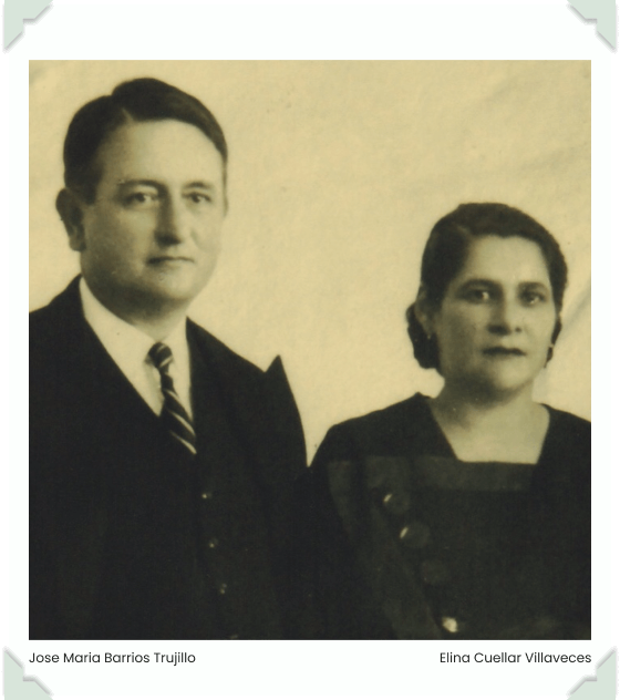 Foto de los fundadores de Santelina. José María Barrios Trujillo y Elina Cuellar Villaveces