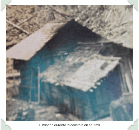 El rancho donde se hospedaba José María Barrios Trujillo durante la construccion de la finca