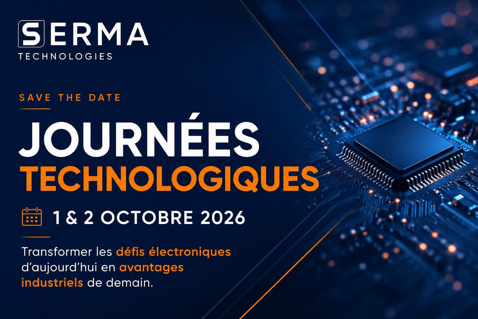 Journées Technologiques 2026 - SERMA Technologies - 1er et 2 octobre 2026