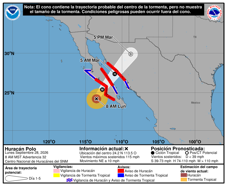 Watches/Warnings Forecast Cone