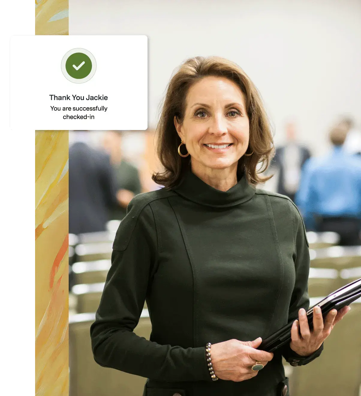 a woman managing an event for an association using Eventscribe