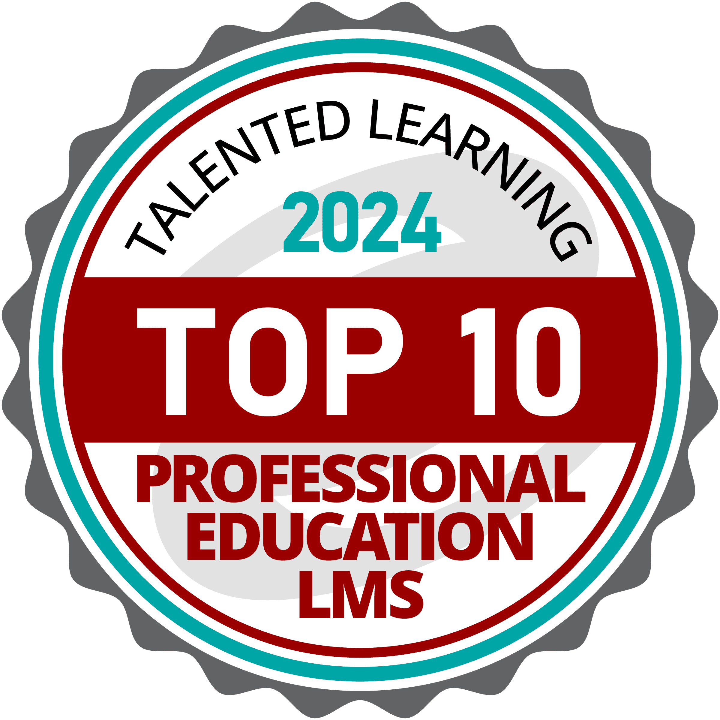 top ten professional education lms award badge