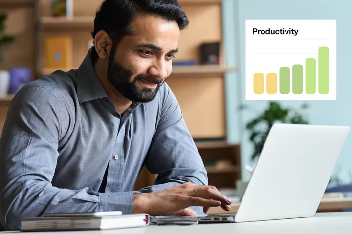 A woman with a positive facial expression looking to the left, seemingly thinking of her future.