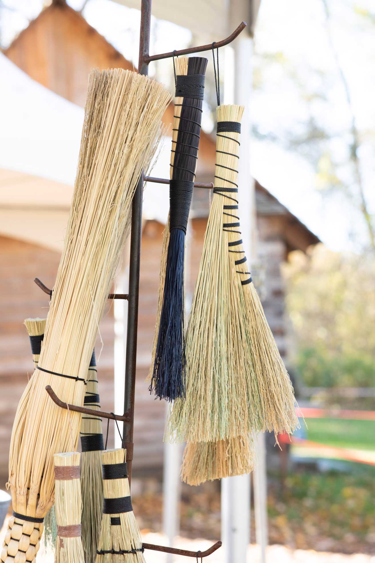 Handmade brooms.