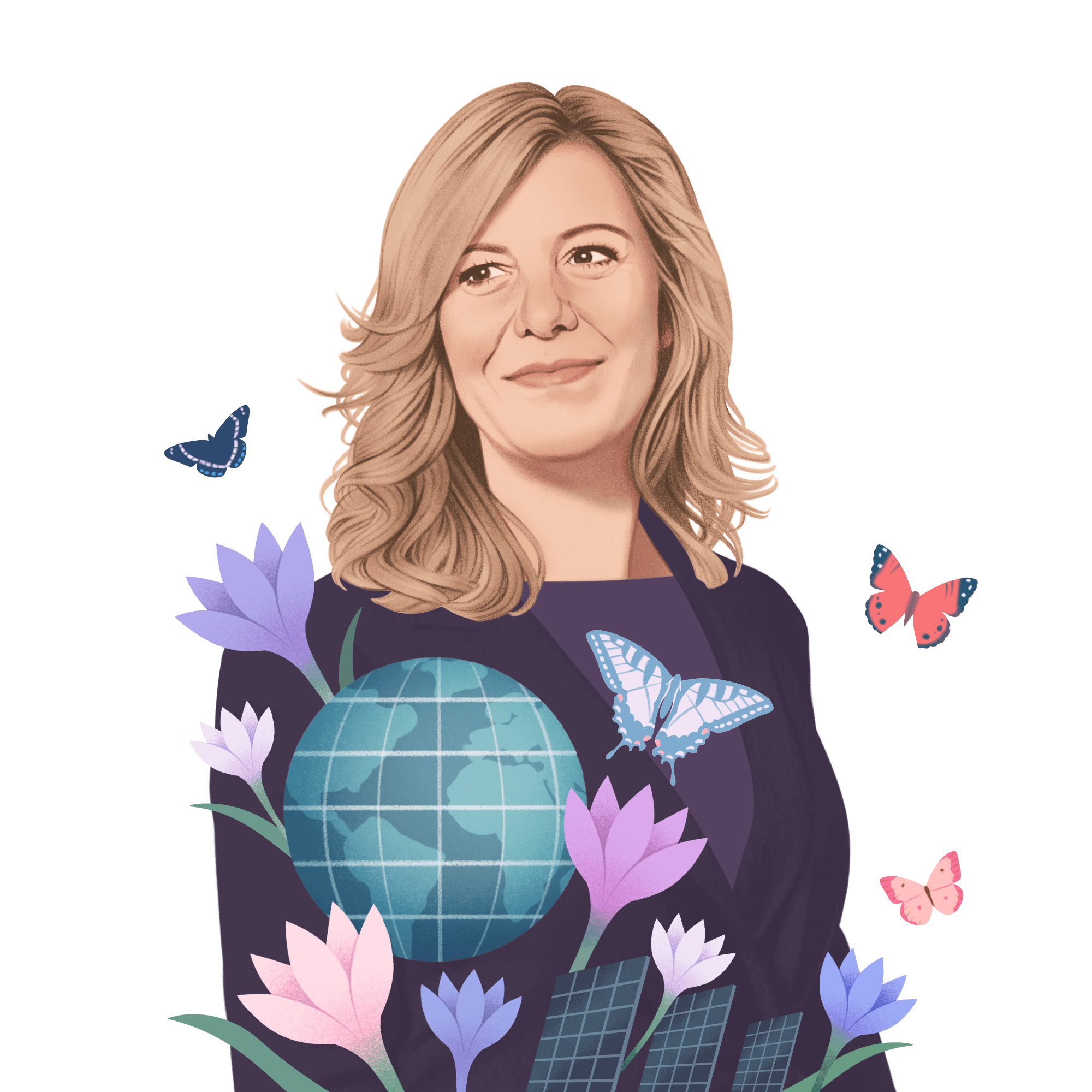 Illustration of Joan Hertz, an Edmonton International Airport board chair