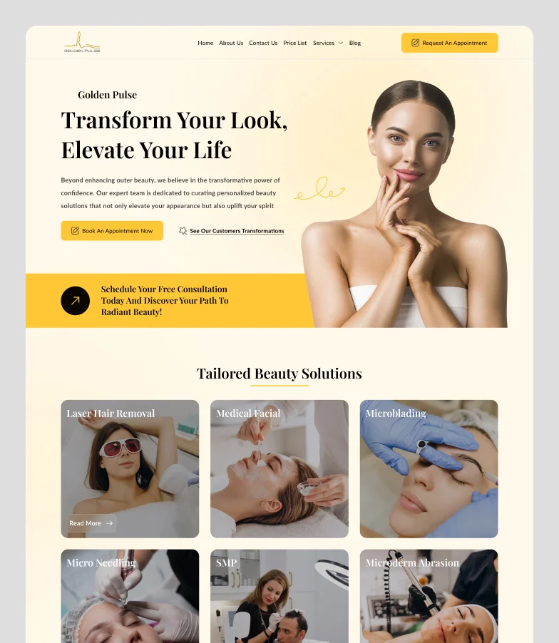 Golden Pulse Hair Removal Landing Page