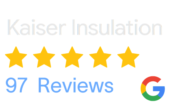Google logo with rating for Kaiser Insulation showing 5.0 stars from 81 Google reviews.