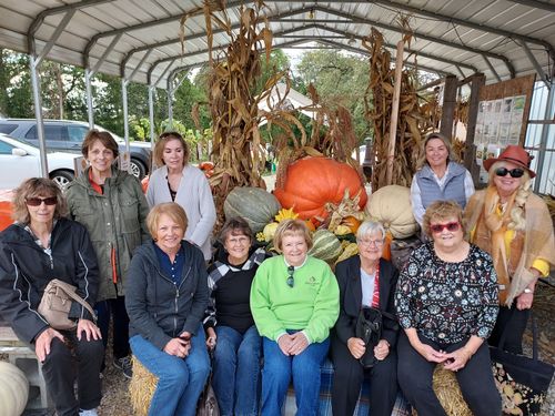 Peoria Garden Club members at pumpkin patch for a workshop