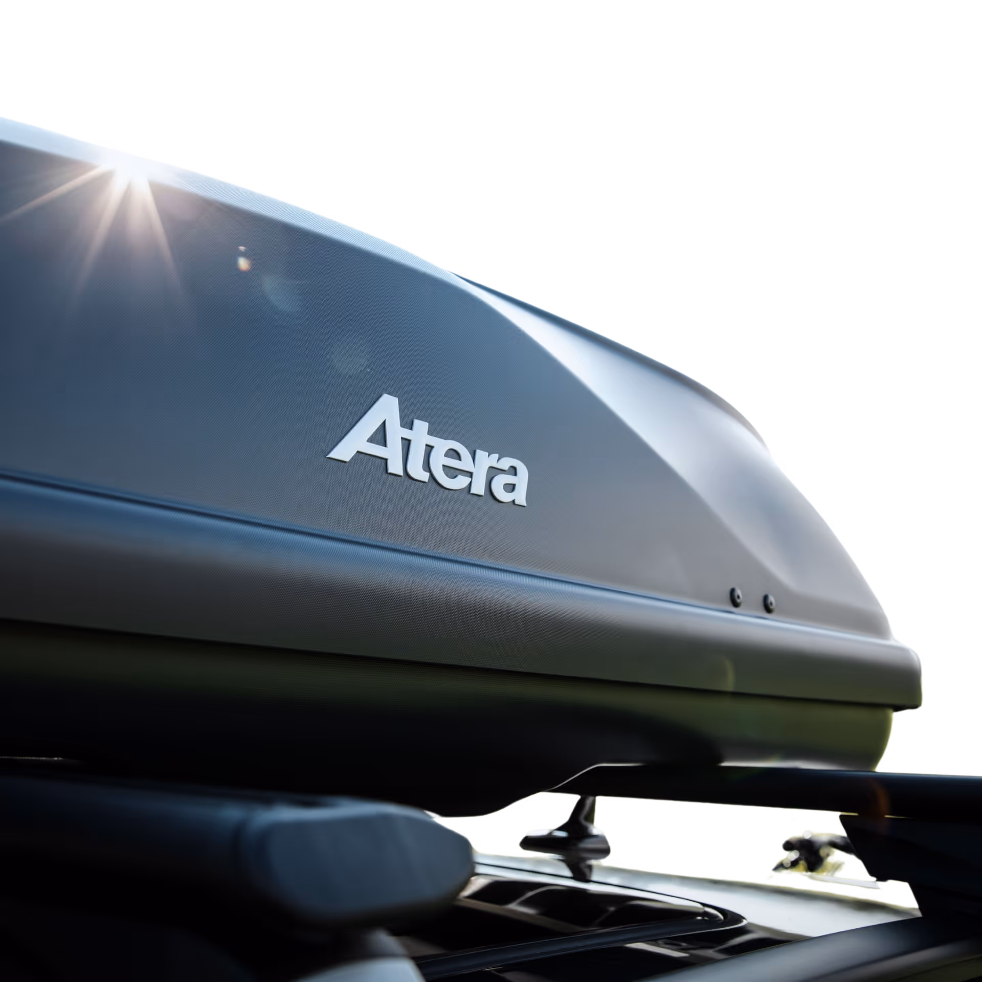 schwarze dachbox von atera inder detailansicht
