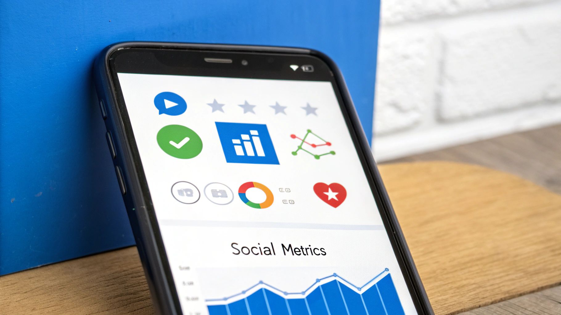 A social media performance report dashboard showing key metrics like engagement rate, reach, and follower growth across different platforms.