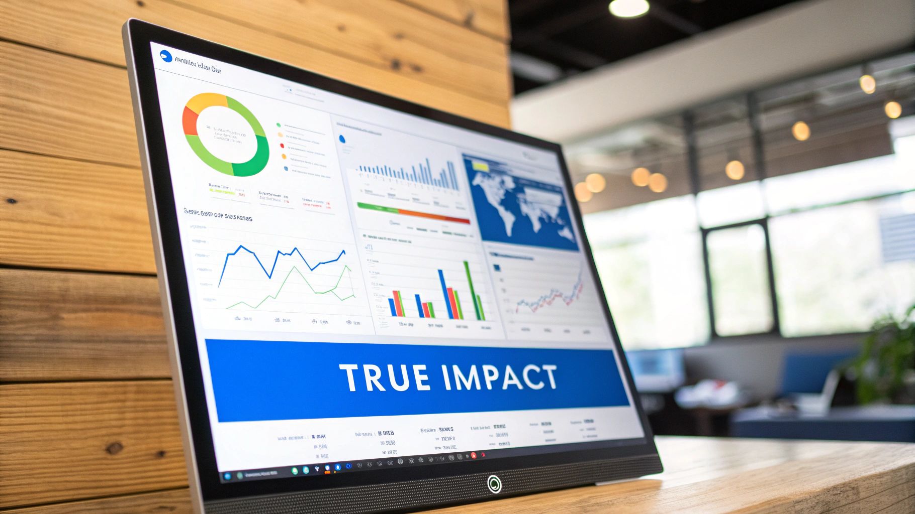 A magnifying glass focusing on a complex web of customer touchpoints, symbolizing the shift from simple attribution to holistic impact analysis.