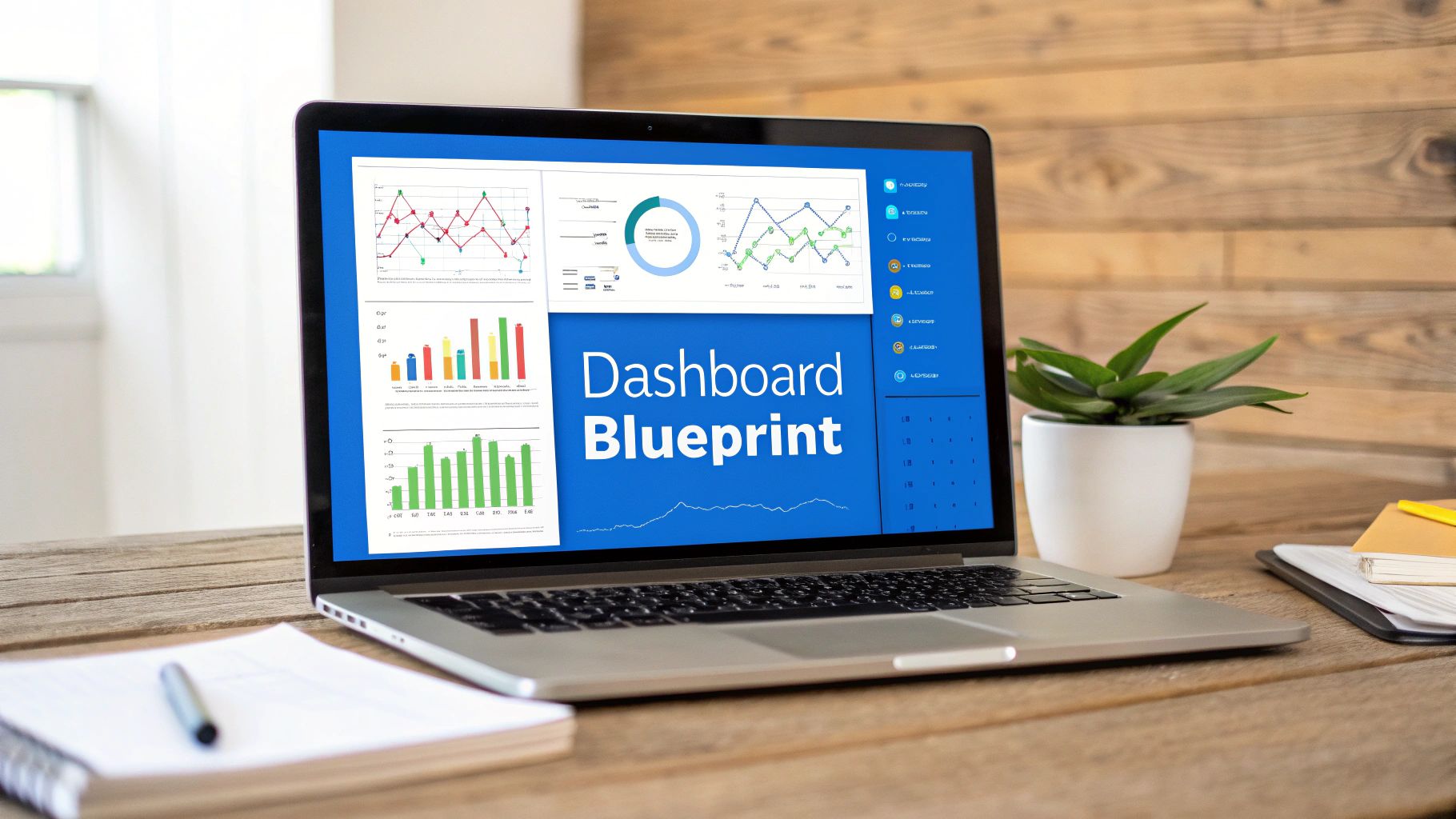A detailed data analysis dashboard with multiple charts and graphs.