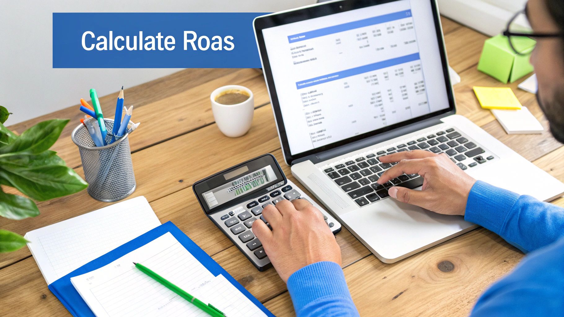 A person working on a laptop, analyzing financial charts and data on the screen.