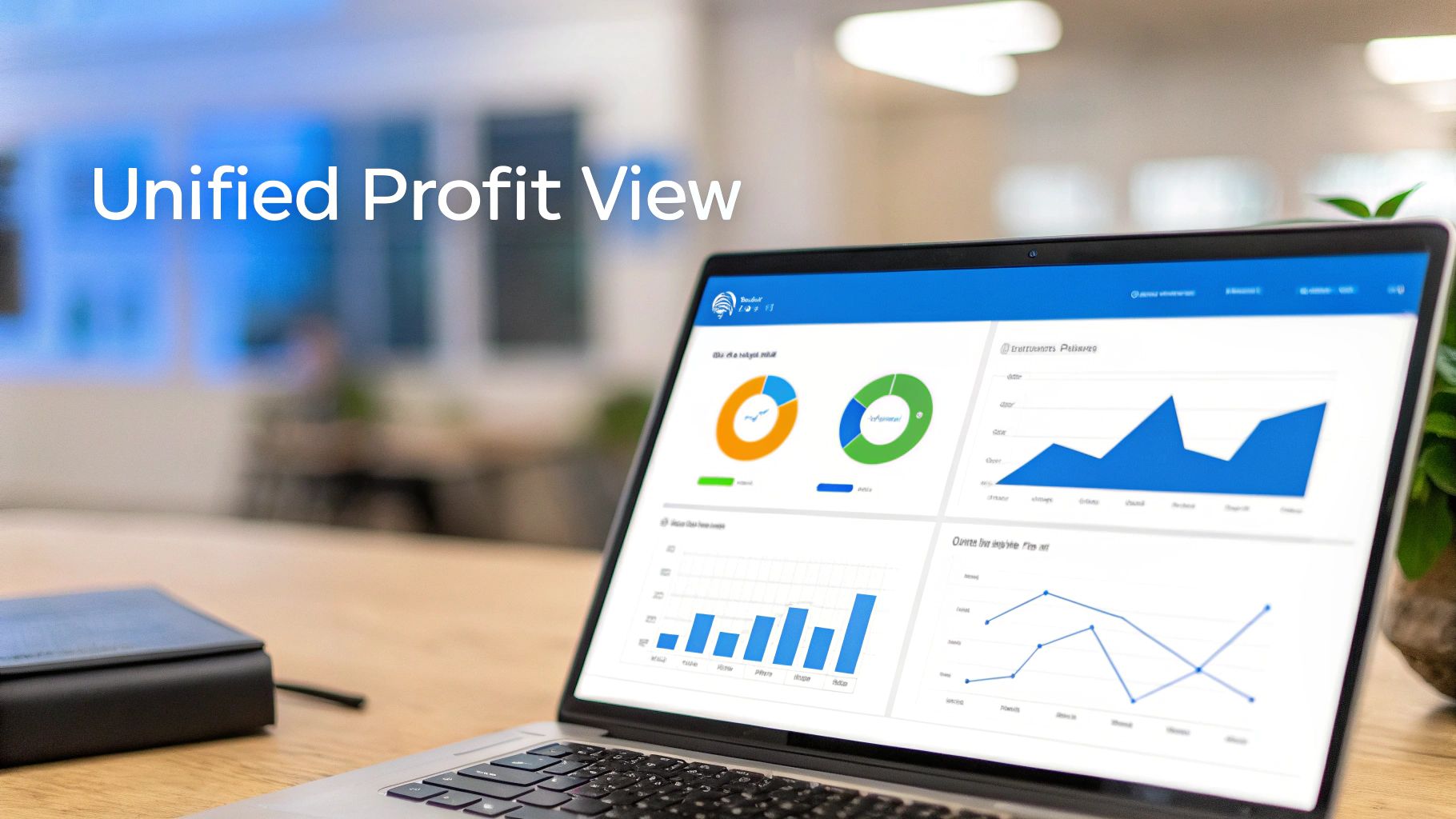 A screenshot of the Cometly dashboard showing unified tracking of ROAS and ROI, with charts and graphs displaying performance data in a clean, organized interface.