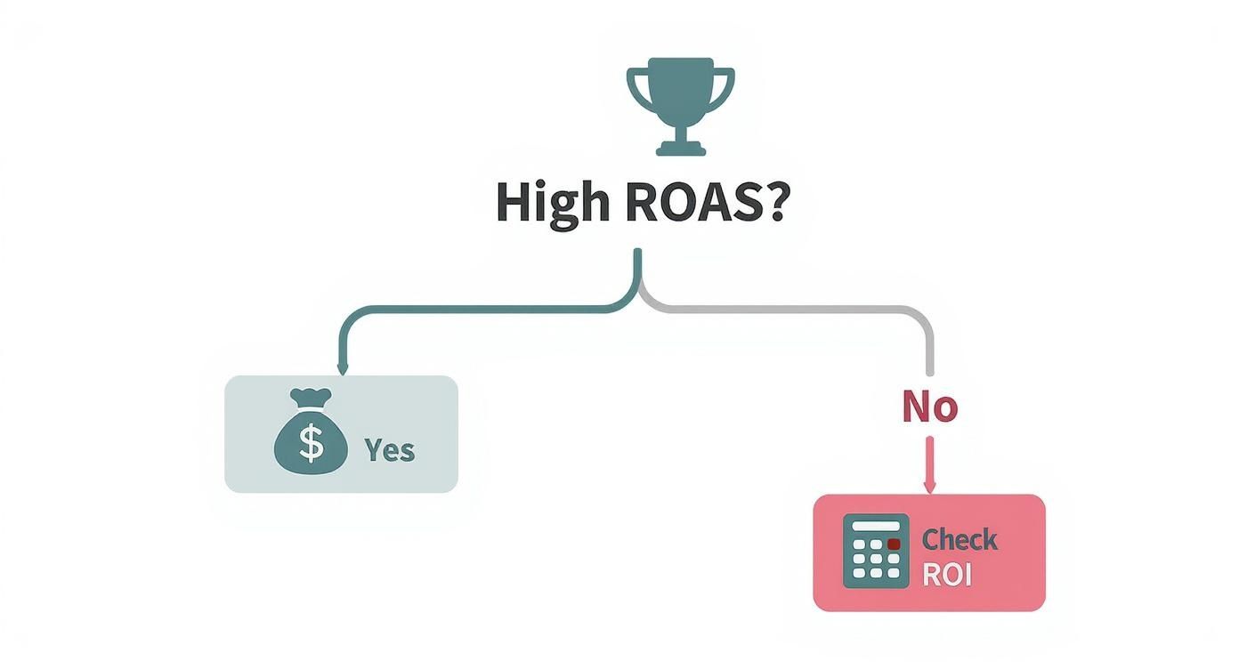 Infographic about roas vs roi