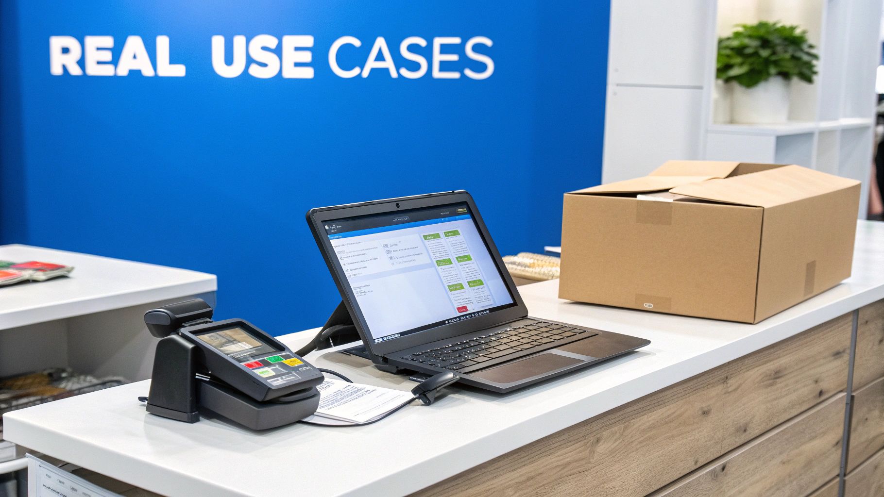 A business owner looking at a unified dashboard that connects online ads to in-store sales data.