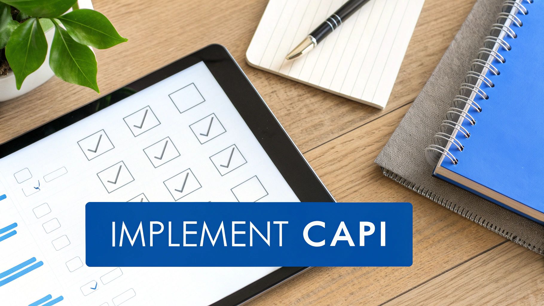 A digital roadmap showing branching paths for CAPI implementation, indicating partner integrations, direct builds, and gateway options.