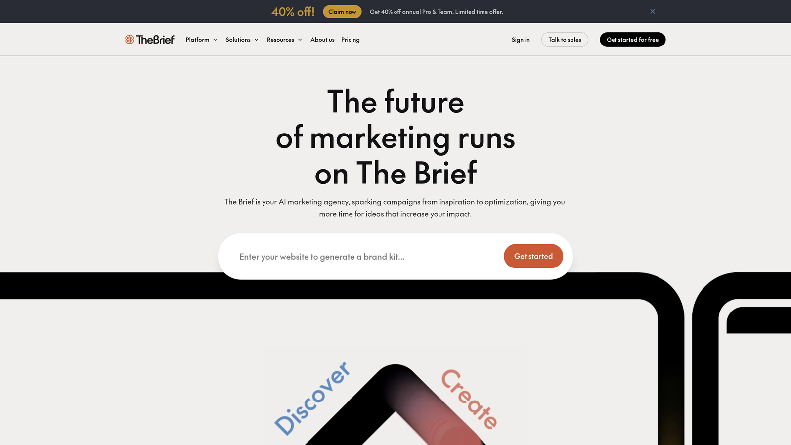 Screenshot of Creatopy website homepage