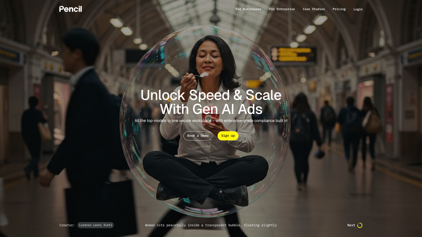 Screenshot of Pencil website homepage