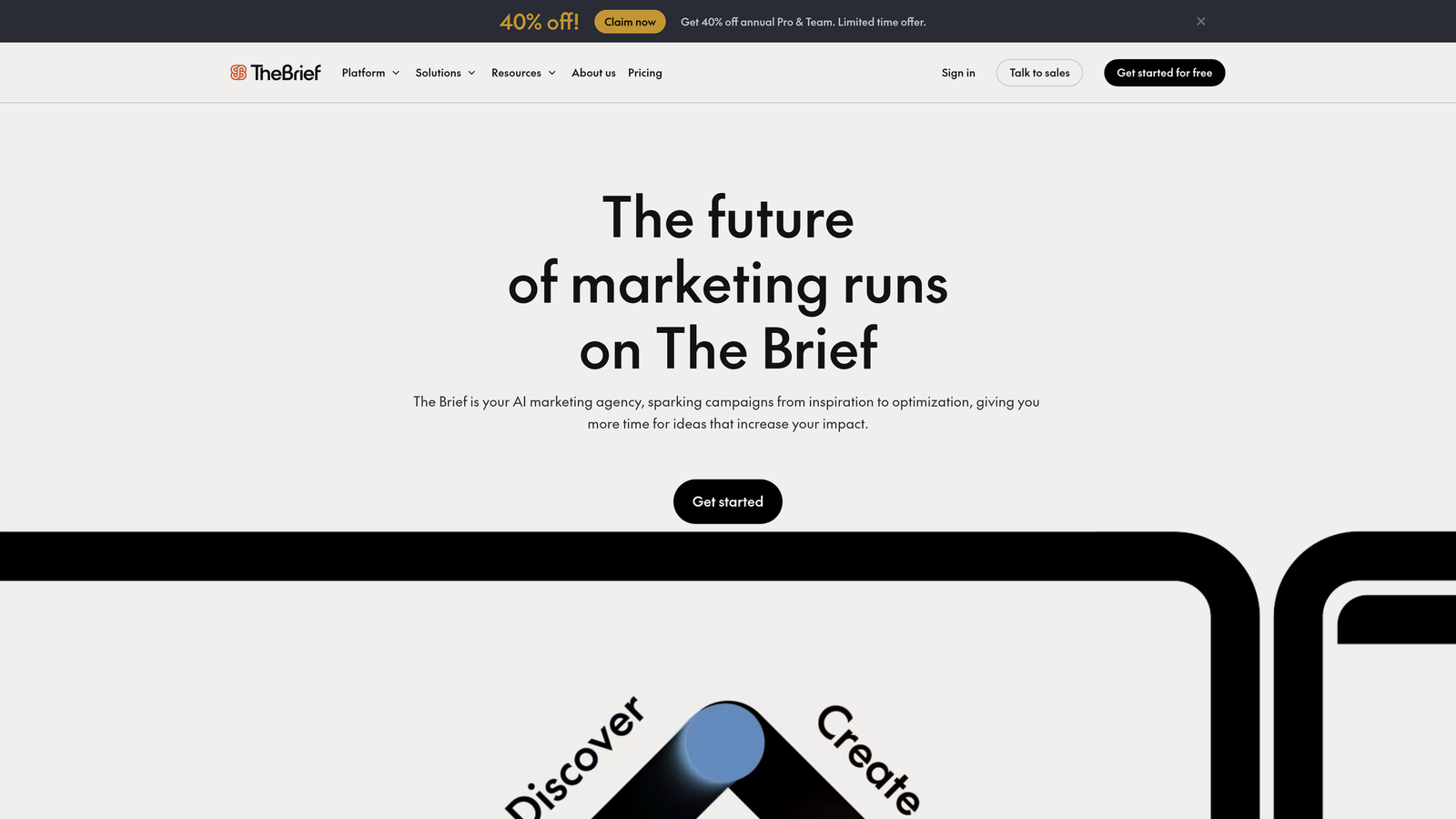 Screenshot of Creatopy website homepage