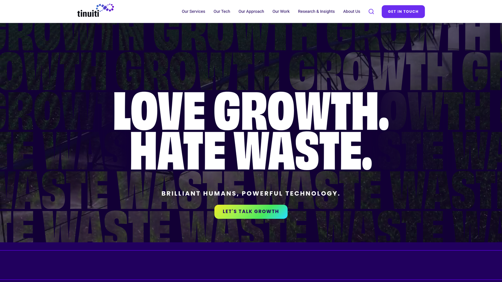 Screenshot of Tinuiti website homepage