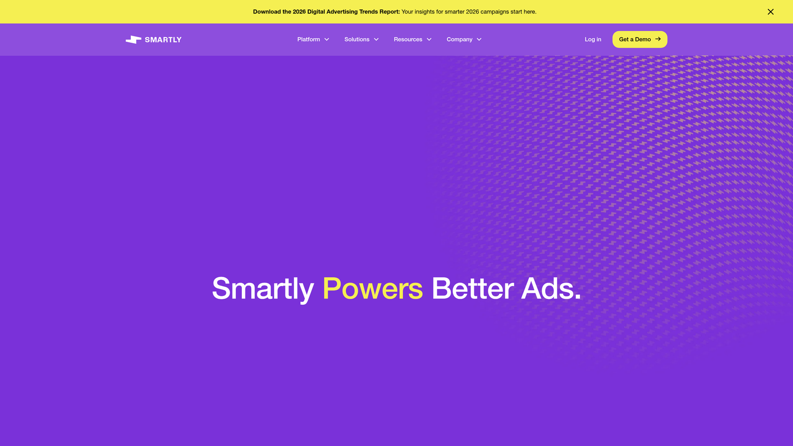 Screenshot of Smartly.io website homepage