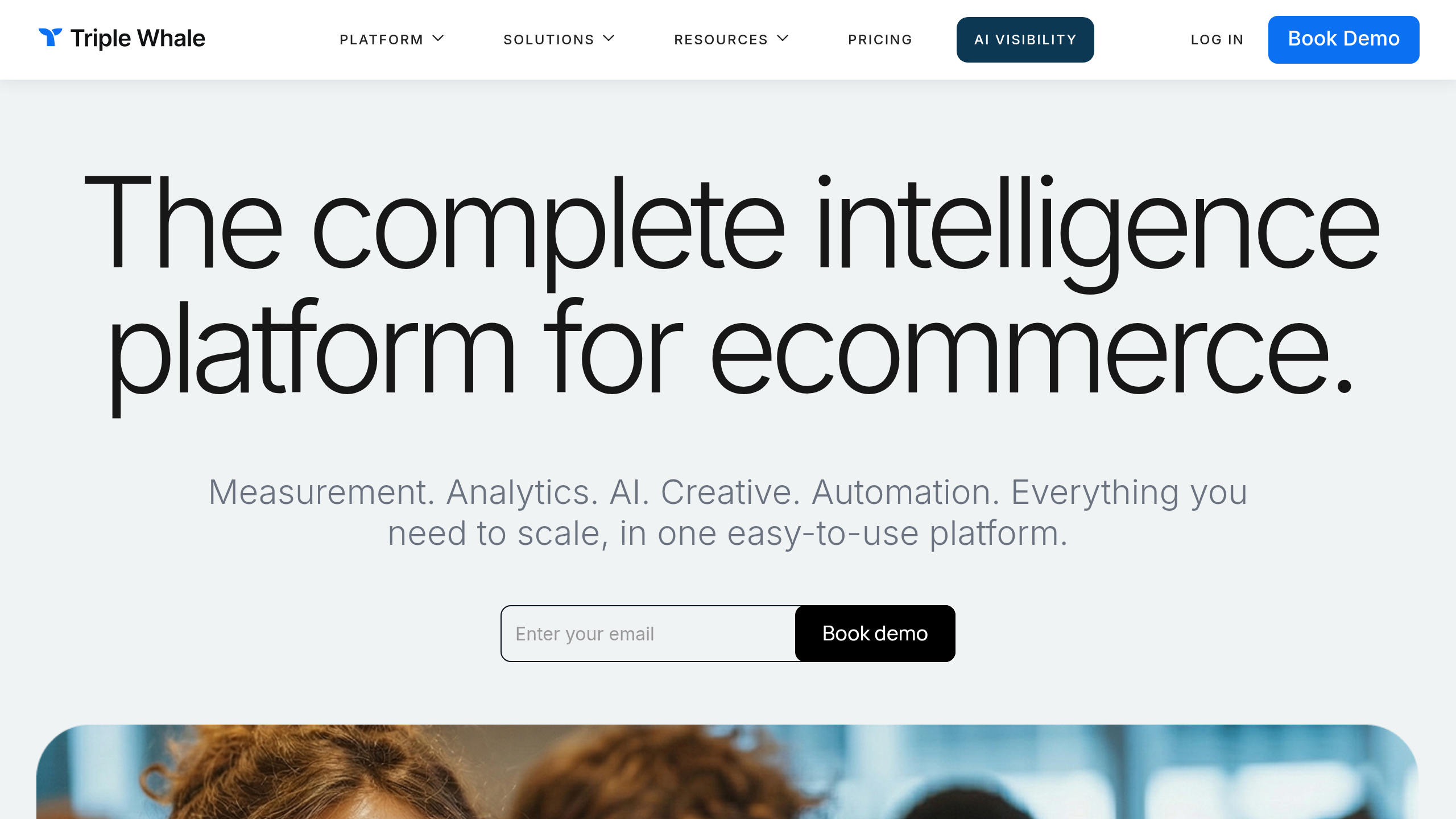 Screenshot of Triplewhale website homepage
