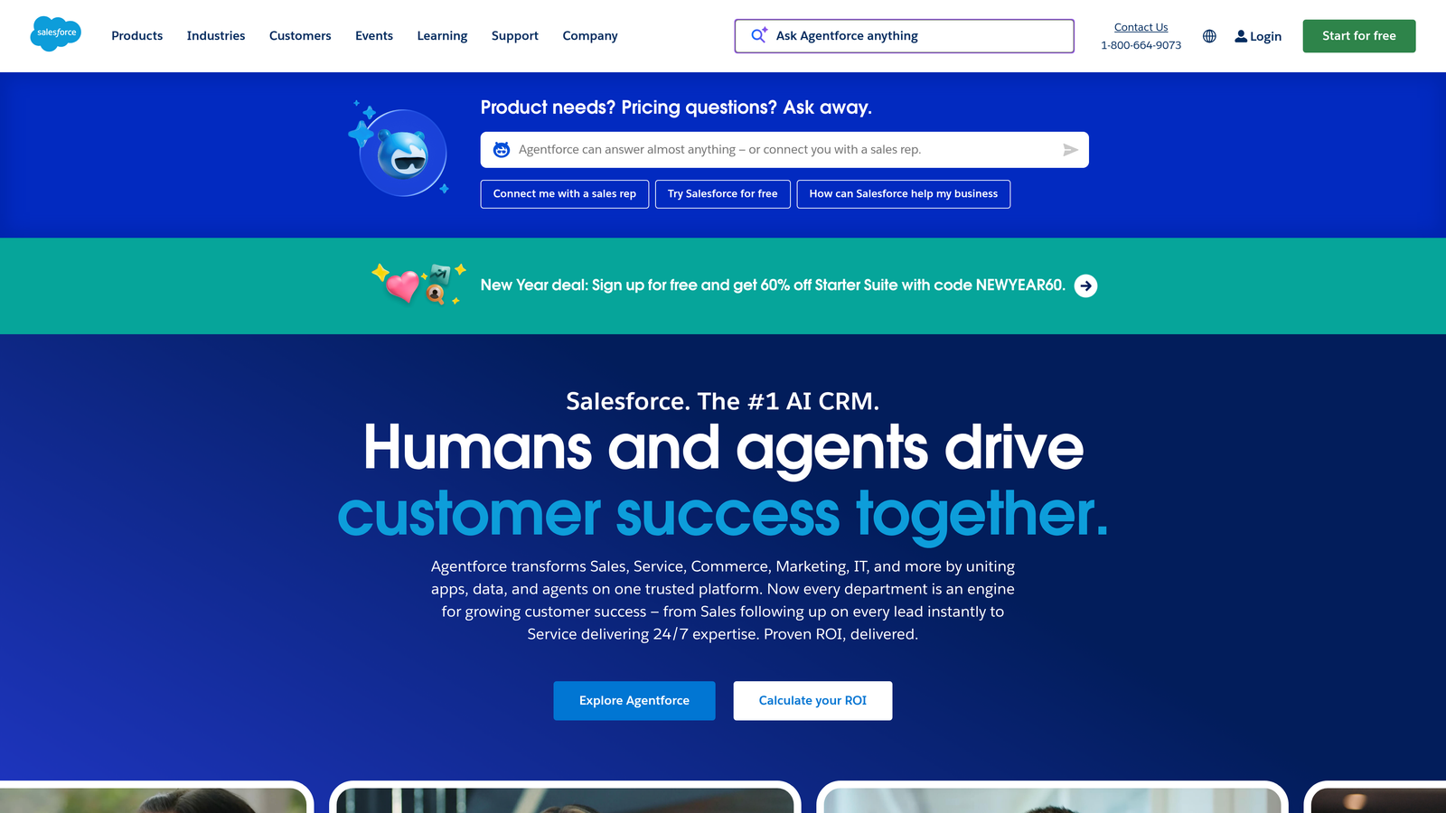Screenshot of Salesforce Analytics Cloud website homepage