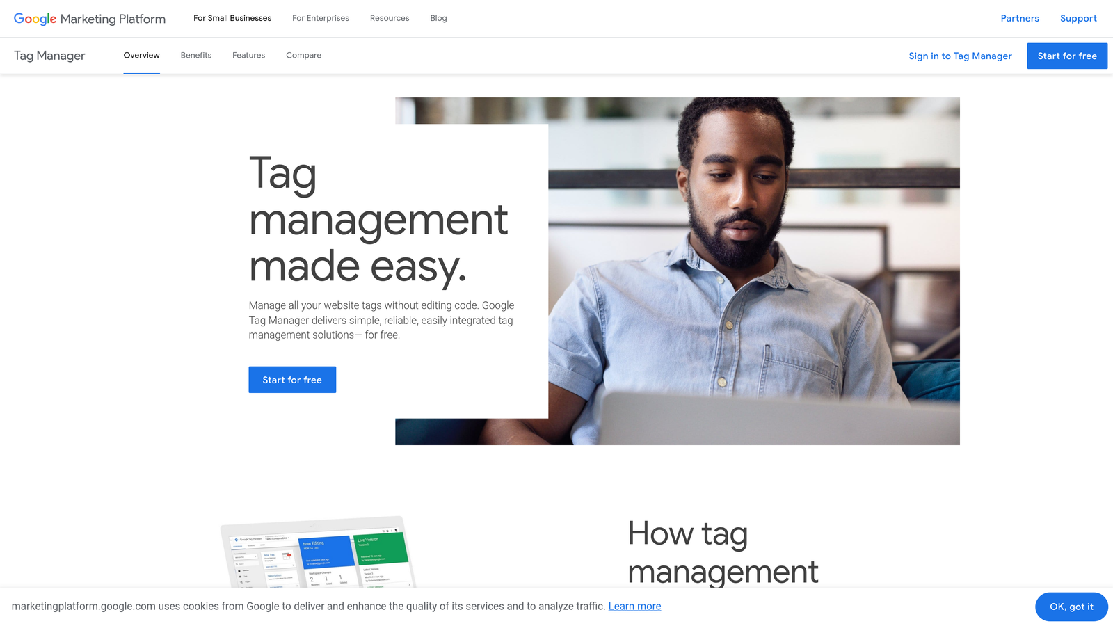 Screenshot of Google Tag Manager Server-Side website