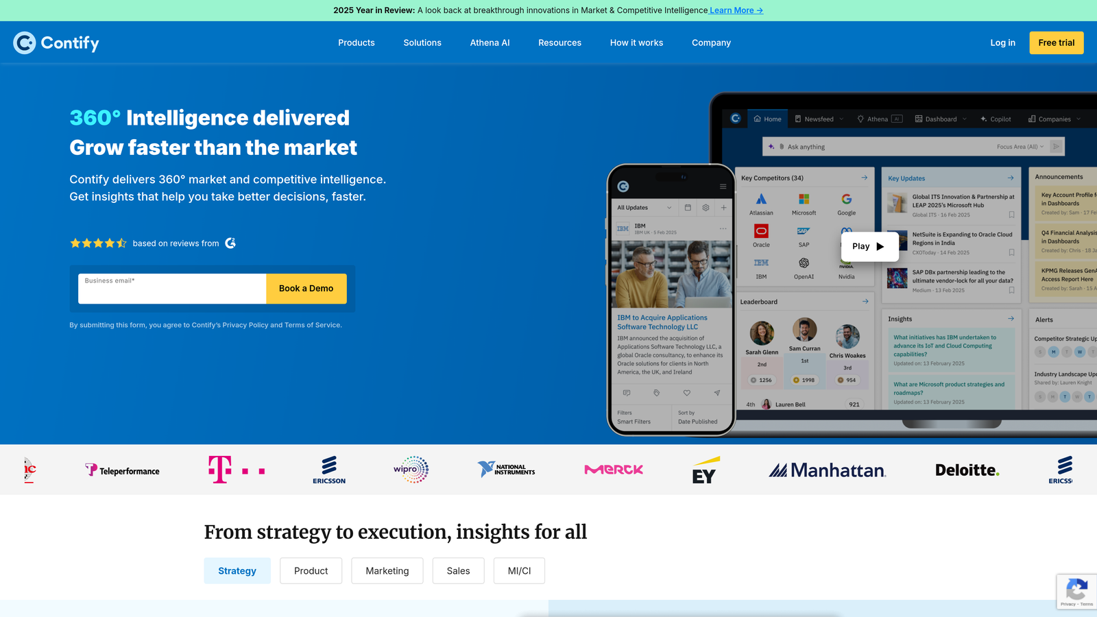 Screenshot of Contify website