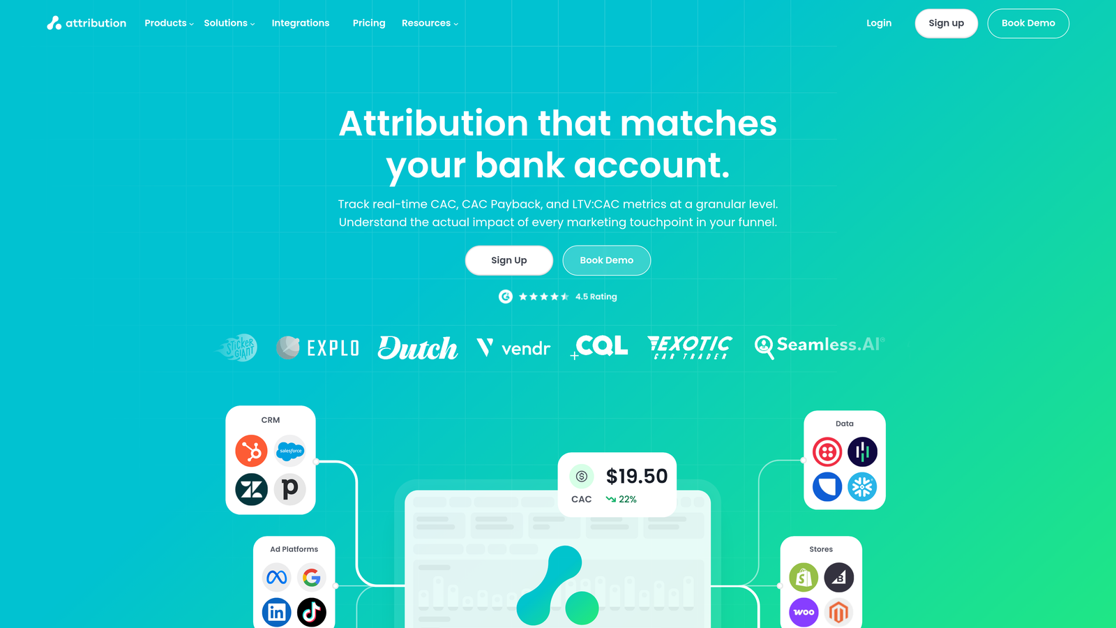 Screenshot of Attribution website
