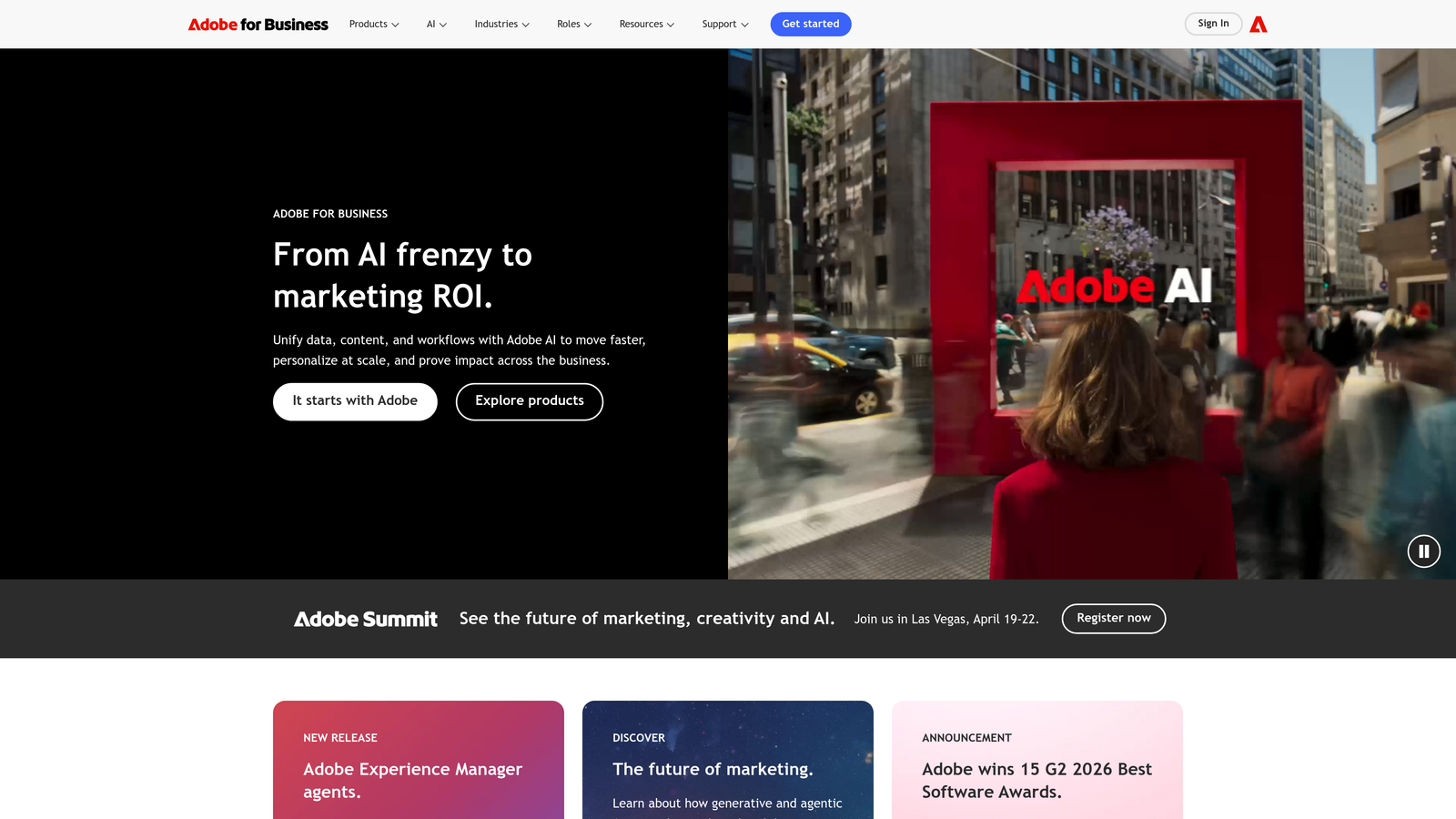 Screenshot of Adobe Analytics website