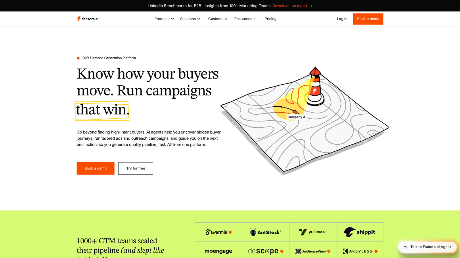 Screenshot of Factors.ai website