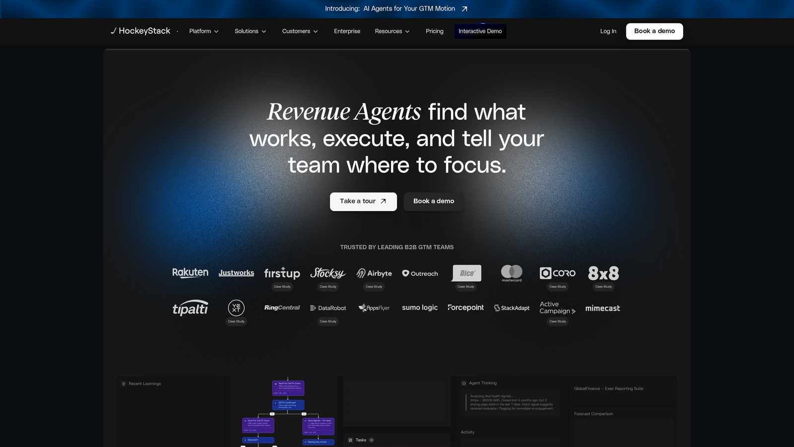Screenshot of HockeyStack website